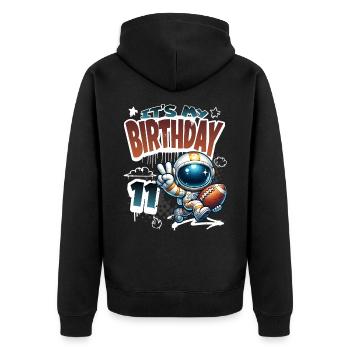Astronaute 11e anniversaire Football - Veste à capuche bio Premium Unisexe - noir - Dos - Nico (187cm)