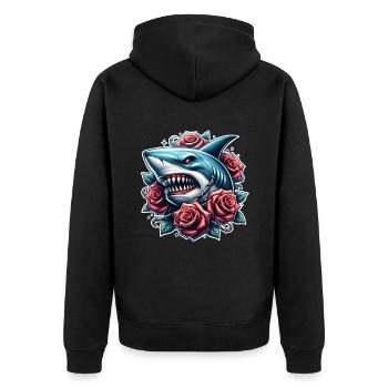 Roses de requin - Veste à capuche bio Premium Unisexe - noir - Dos - Nico (187cm)