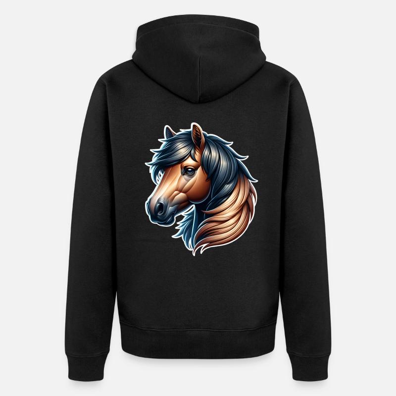 Cheval - Veste à capuche bio Premium Unisexe - noir