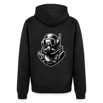 Diving Divers - Unisex Premium Organic Zip Hoodie - black - Back - Nico (187cm)