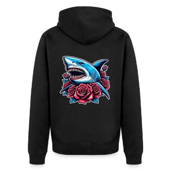 Roses de requin - Veste à capuche bio Premium Unisexe - noir - Dos - Nico (187cm)