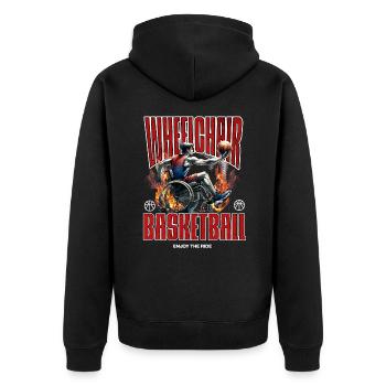 Basketball en fauteuil roulant Basketball en fauteuil roulant - Veste à capuche bio Premium Unisexe - noir - Dos - Nico (187cm)