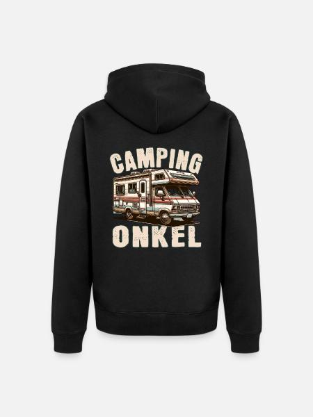Camping Onkel - Unisex Premium Bio Zip Hoodie - Schwarz