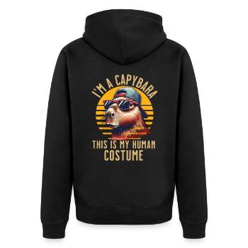 Déguisement de capybara - Veste à capuche bio Premium Unisexe - noir - Dos - Nico (187cm)