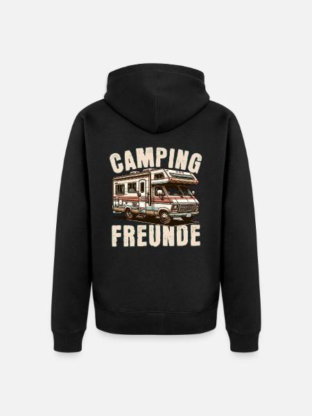 Camping Friends - Unisex Premium Organic Zip Hoodie - black