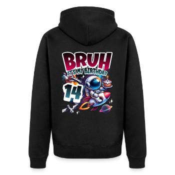 Astronaut 14th Birthday Space - Unisex Premium Organic Zip Hoodie - black - Back - Nico (187cm)