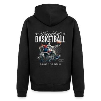 Basketball en fauteuil roulant Basketball en fauteuil roulant - Veste à capuche bio Premium Unisexe - noir - Dos - Nico (187cm)