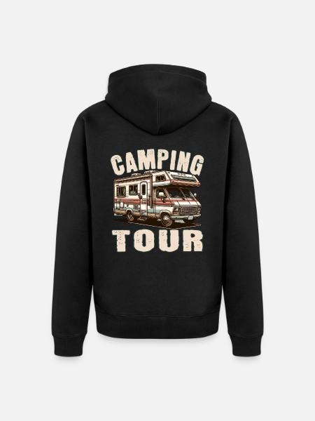 Camping - Unisex Premium Organic Zip Hoodie - black