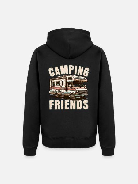 Camping - Unisex Premium Organic Zip Hoodie - black
