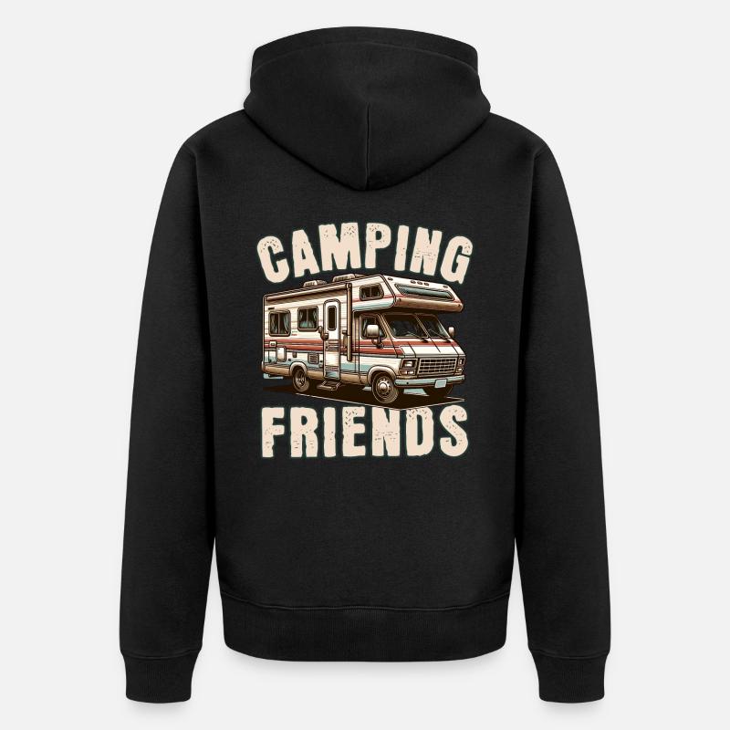Camping - Unisex Premium Bio Zip Hoodie - Schwarz