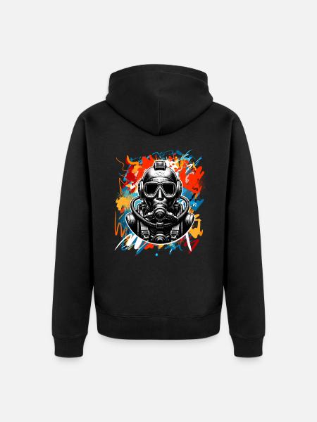 Diving Divers - Unisex Premium Organic Zip Hoodie - black