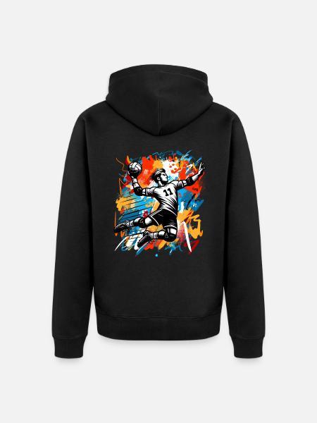 Handball Joueurs de handball - Veste à capuche bio Premium Unisexe - noir