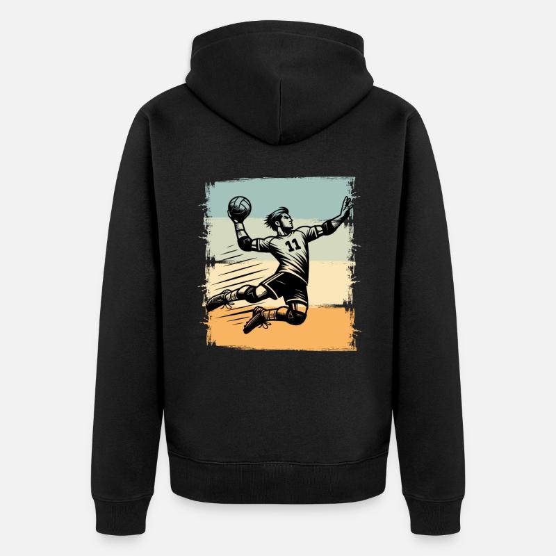 Handball Joueurs de handball - Veste à capuche bio Premium Unisexe - noir