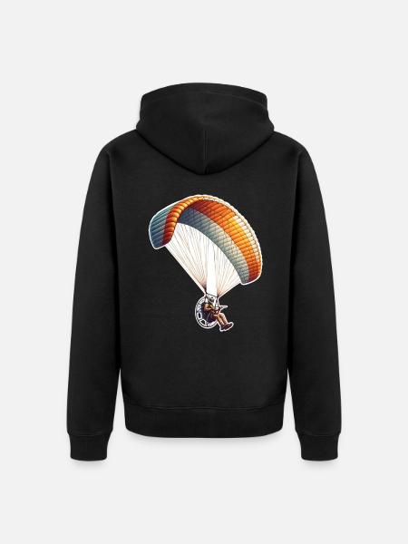 Motorschirm Paramotor - Unisex Premium Organic Zip Hoodie - black