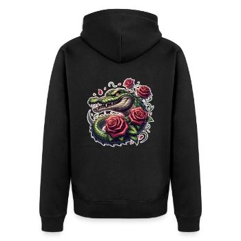 Alligator - Unisex Premium Organic Zip Hoodie - black - Back - Nico (187cm)