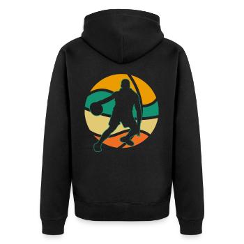 Basket-ball Joueurs de basket-ball - Veste à capuche bio Premium Unisexe - noir - Dos - Nico (187cm)