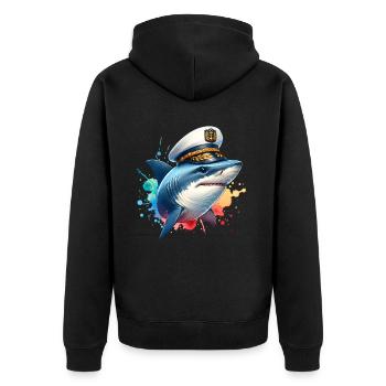 Capitaine requin - Veste à capuche bio Premium Unisexe - noir - Dos - Nico (187cm)