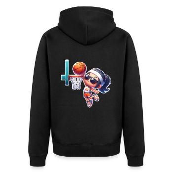 Basketball Basketball Basketball Femme - Veste à capuche bio Premium Unisexe - noir - Dos - Nico (187cm)