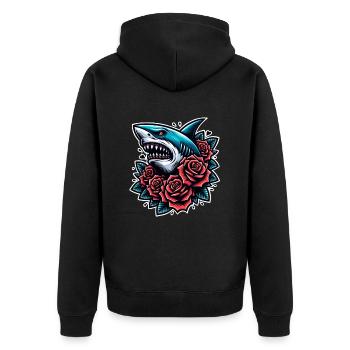 Requin - Veste à capuche bio Premium Unisexe - noir - Dos - Nico (187cm)