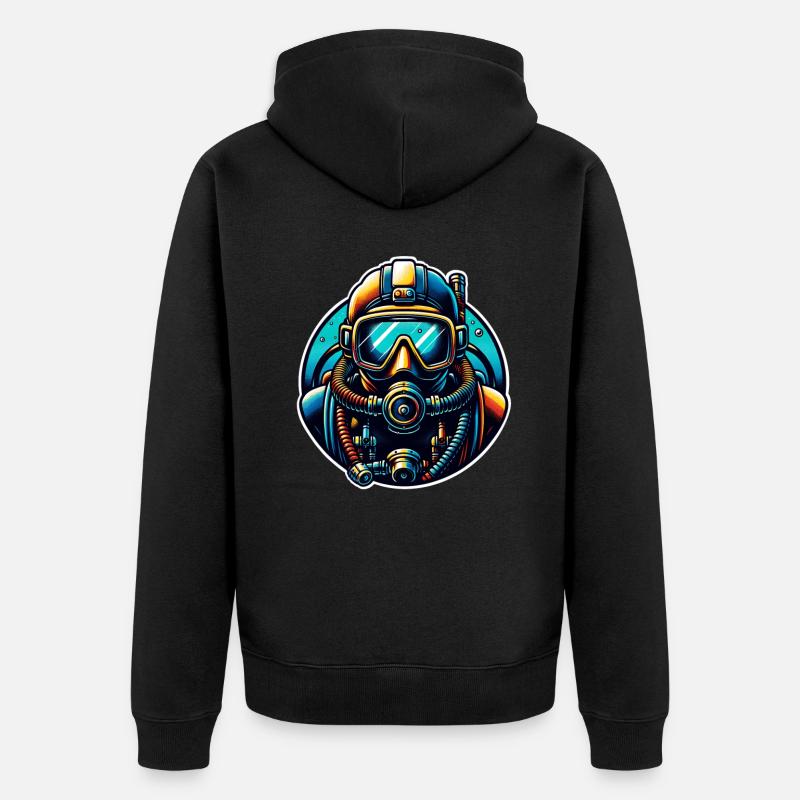 Tauchen Taucher - Unisex Premium Bio Zip Hoodie - Schwarz