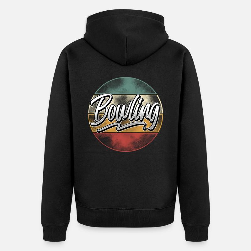Bowling - Unisex Premium Bio Zip Hoodie - Schwarz