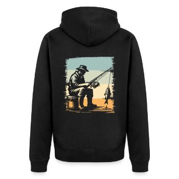 Pêche Pêcheurs Pêche - Veste à capuche bio Premium Unisexe - noir - Dos - Nico (187cm)