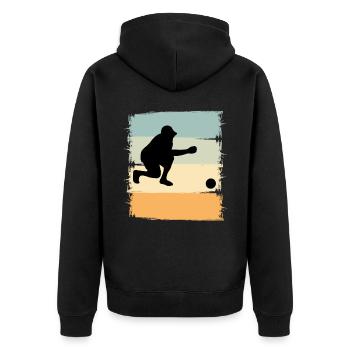 Boule Boccia Boule player - Unisex Premium Organic Zip Hoodie - black - Back - Nico (187cm)