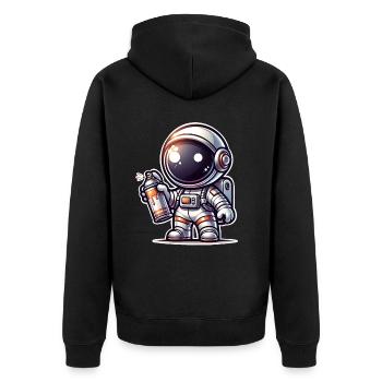 Pulvérisateur de graffitis astronaute - Veste à capuche bio Premium Unisexe - noir - Dos - Nico (187cm)