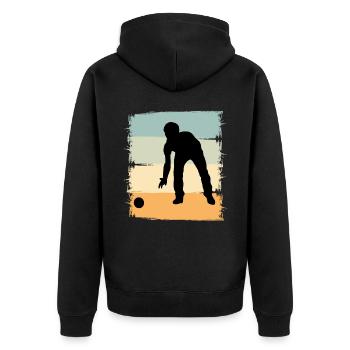 Boule Boccia Boule player - Unisex Premium Organic Zip Hoodie - black - Back - Nico (187cm)