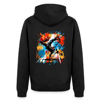 Breakdancing - Unisex Premium Organic Zip Hoodie - black - Back - Nico (187cm)