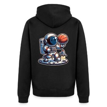 Astronaute de basket-ball - Veste à capuche bio Premium Unisexe - noir - Dos - Nico (187cm)