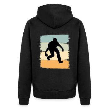 Boule Boccia Boule player - Unisex Premium Organic Zip Hoodie - black - Back - Nico (187cm)