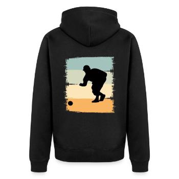 Boule Boccia Boule player - Unisex Premium Organic Zip Hoodie - black - Back - Nico (187cm)