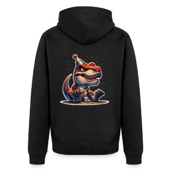 Dinosaure Anniversaire Dino T Rex - Veste à capuche bio Premium Unisexe - noir - Dos - Nico (187cm)