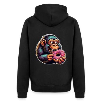 Donut de Néandertal - Veste à capuche bio Premium Unisexe - noir - Dos - Nico (187cm)