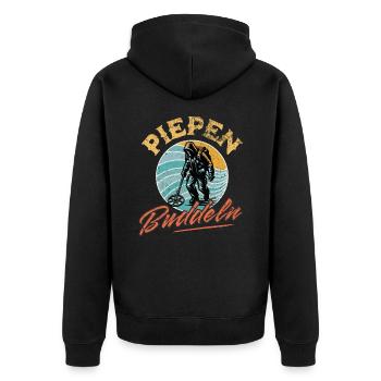 Sondeln Metalldetektor - Unisex Premium Bio Zip Hoodie - Schwarz - Hinten - Nico (187cm)