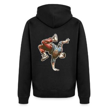 Breakdancing - Unisex Premium Organic Zip Hoodie - black - Back - Nico (187cm)