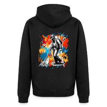 Détecteur de métaux de sonde - Veste à capuche bio Premium Unisexe - noir - Dos - Nico (187cm)