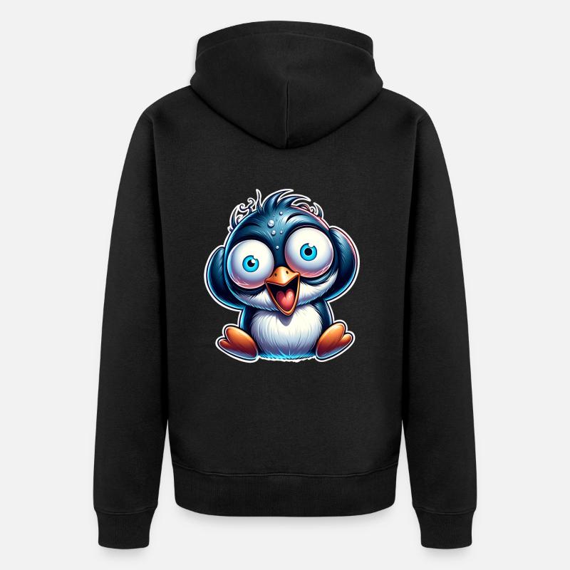 Pingouin fou - Veste à capuche bio Premium Unisexe - noir