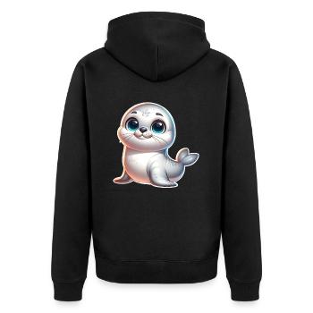 Sceau d’étanchéité - Veste à capuche bio Premium Unisexe - noir - Dos - Nico (187cm)