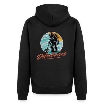 Sondeln Metalldetektor - Unisex Premium Bio Zip Hoodie - Schwarz - Hinten - Nico (187cm)