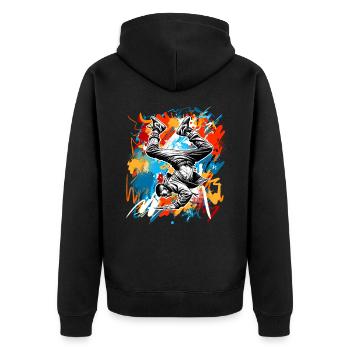 Breakdancing - Unisex Premium Organic Zip Hoodie - black - Back - Nico (187cm)