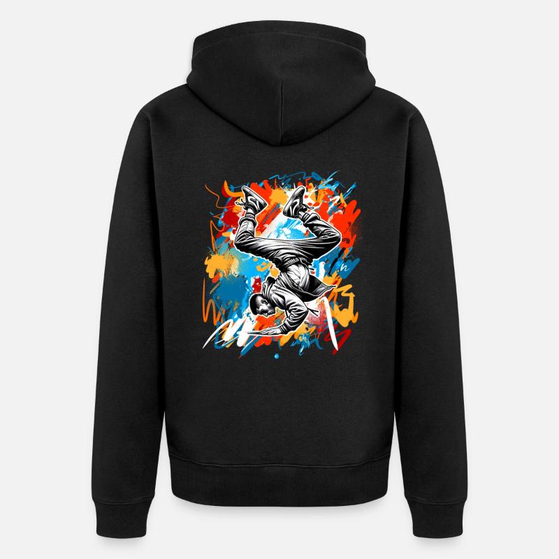 Breakdance - Unisex Premium Bio Zip Hoodie - Schwarz
