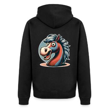 Cheval - Veste à capuche bio Premium Unisexe - noir - Dos - Nico (187cm)