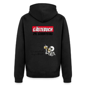 29th Birthday Guestbook Signatures Alcohol - Unisex Premium Organic Zip Hoodie - black - Back - Nico (187cm)