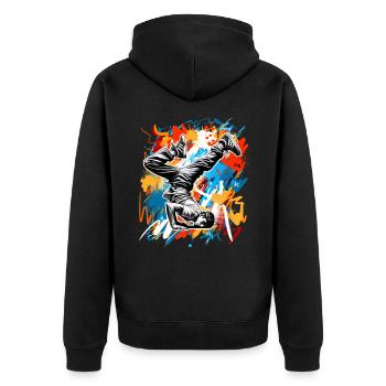 Breakdancing - Unisex Premium Organic Zip Hoodie - black - Back - Nico (187cm)