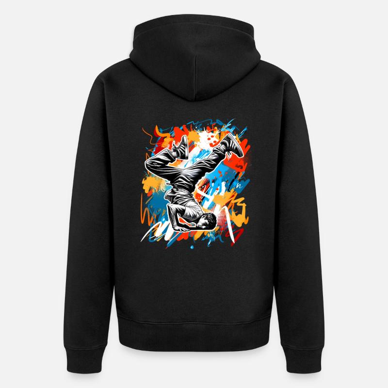 Breakdance - Unisex Premium Bio Zip Hoodie - Schwarz
