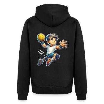 Handball Joueurs de handball - Veste à capuche bio Premium Unisexe - noir - Dos - Nico (187cm)