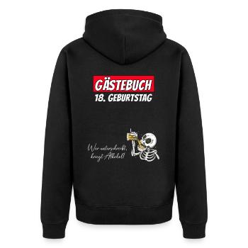 18th Birthday Guestbook Signatures Alcohol - Unisex Premium Organic Zip Hoodie - black - Back - Nico (187cm)