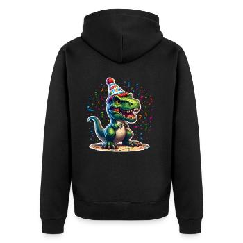 Dinosaure Anniversaire Dino T Rex - Veste à capuche bio Premium Unisexe - noir - Dos - Nico (187cm)